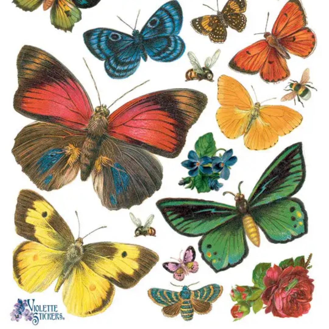Butterfly Forest Stickers - 2 Sticker Sheets for Stationary, Scrapbooking, & More