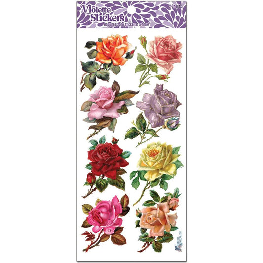 Rosebud Stickers - 2 Sticker Sheets for Stationary, Scrapbooking, & More
