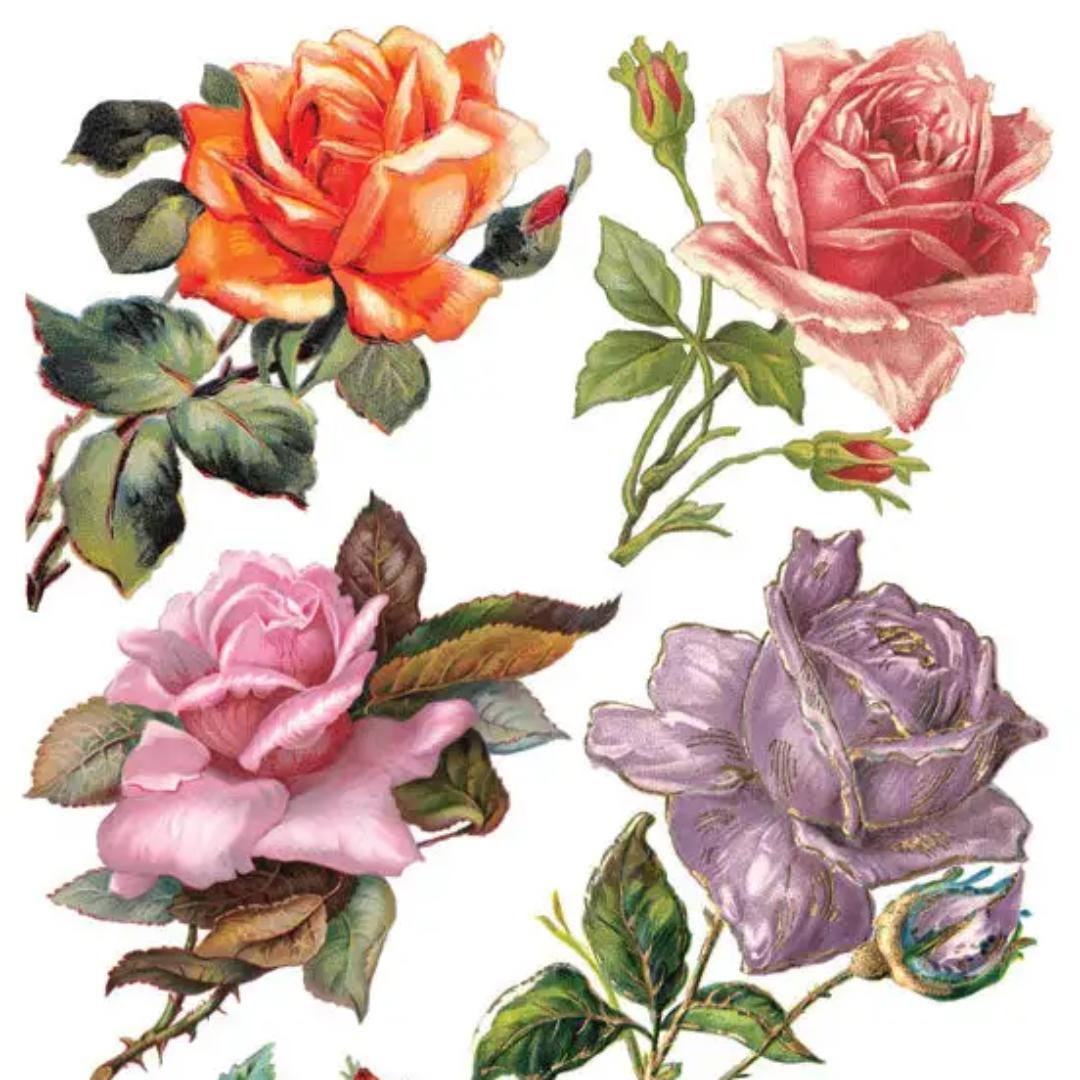 Rosebud Stickers - 2 Sticker Sheets for Stationary, Scrapbooking, & More