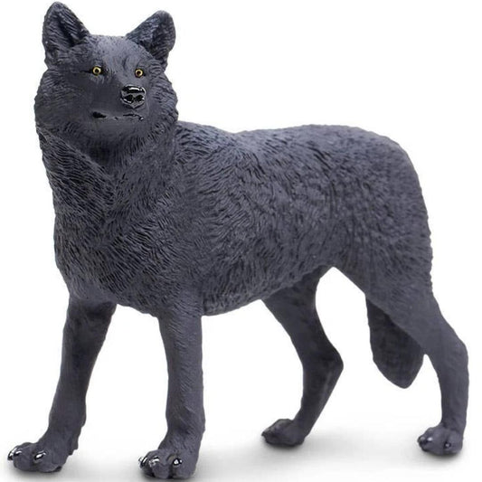 Black Wolf Figure - Hand Painted & Collectible Toy - Safari Ltd 112989