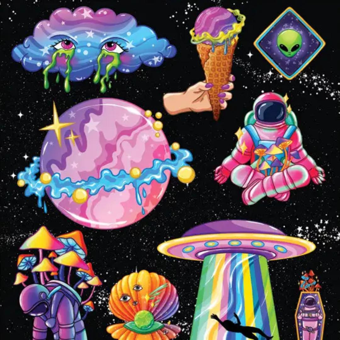 Space Jam Stickers - 2 Sticker Sheets for Stationary, Scrapbooks, & More