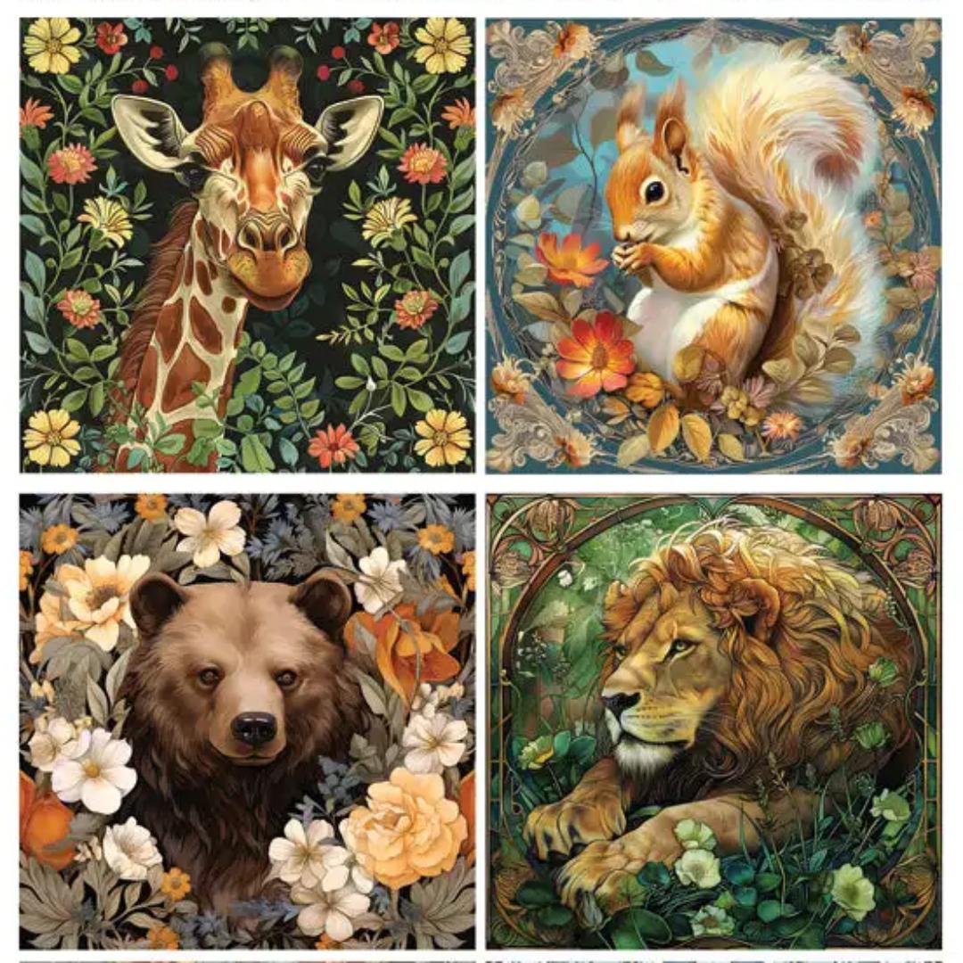 Animal Stickers - 2 Sticker Sheets for Stationary, Scrapbooking, & More
