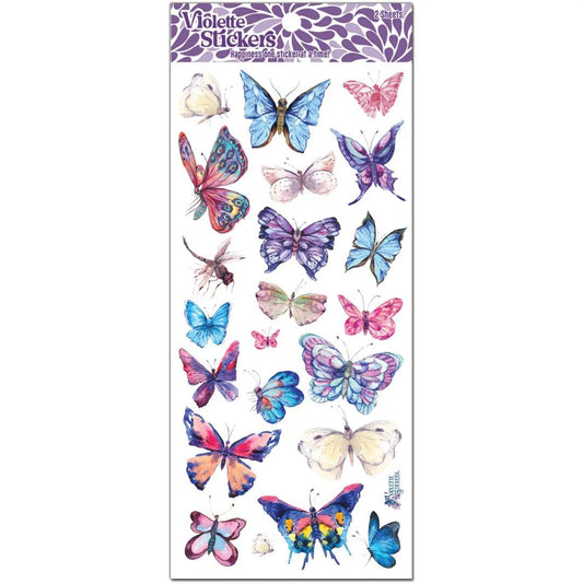 Watercolor Butterflies Stickers - 2 Butterfly Sticker Sheets