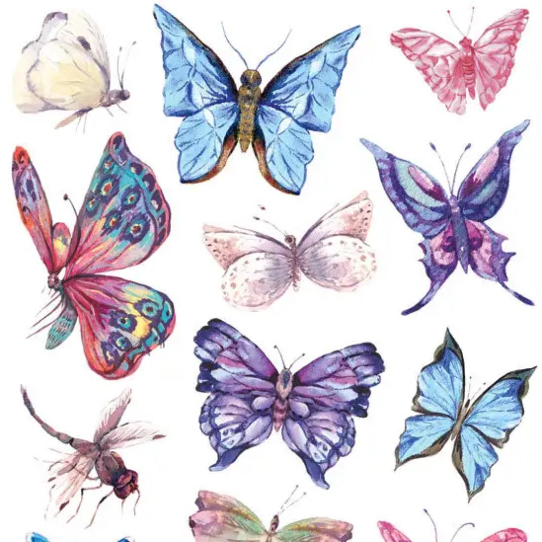 Watercolor Butterflies Stickers - 2 Butterfly Sticker Sheets