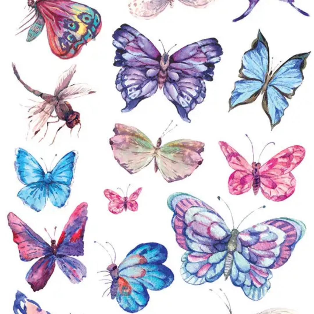 Watercolor Butterflies Stickers - 2 Butterfly Sticker Sheets
