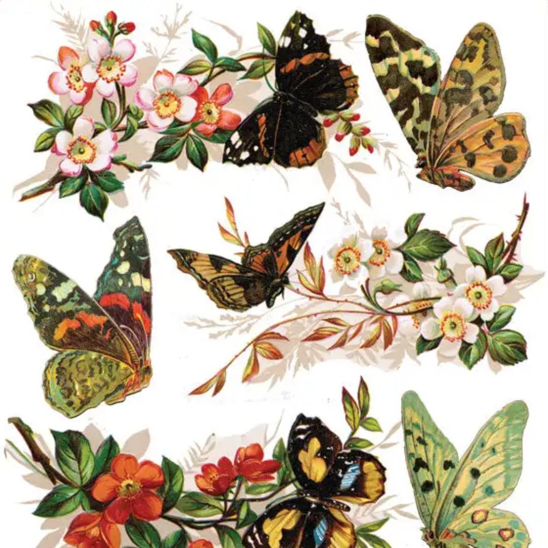 Natural Butterflies Stickers - 2 Sticker Sheets for Stationary, Scrapbooking, & More
