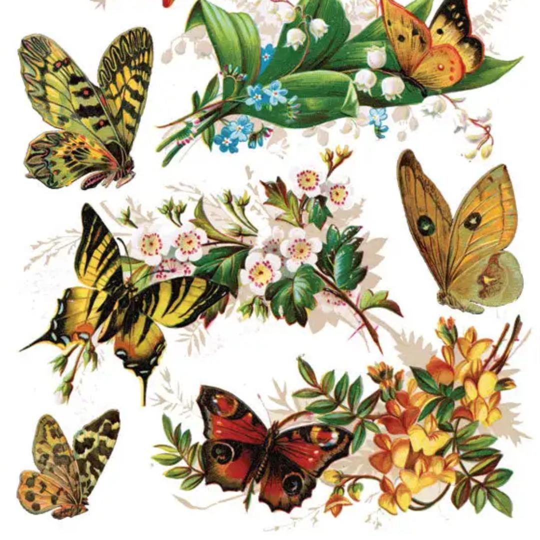 Natural Butterflies Stickers - 2 Sticker Sheets for Stationary, Scrapbooking, & More