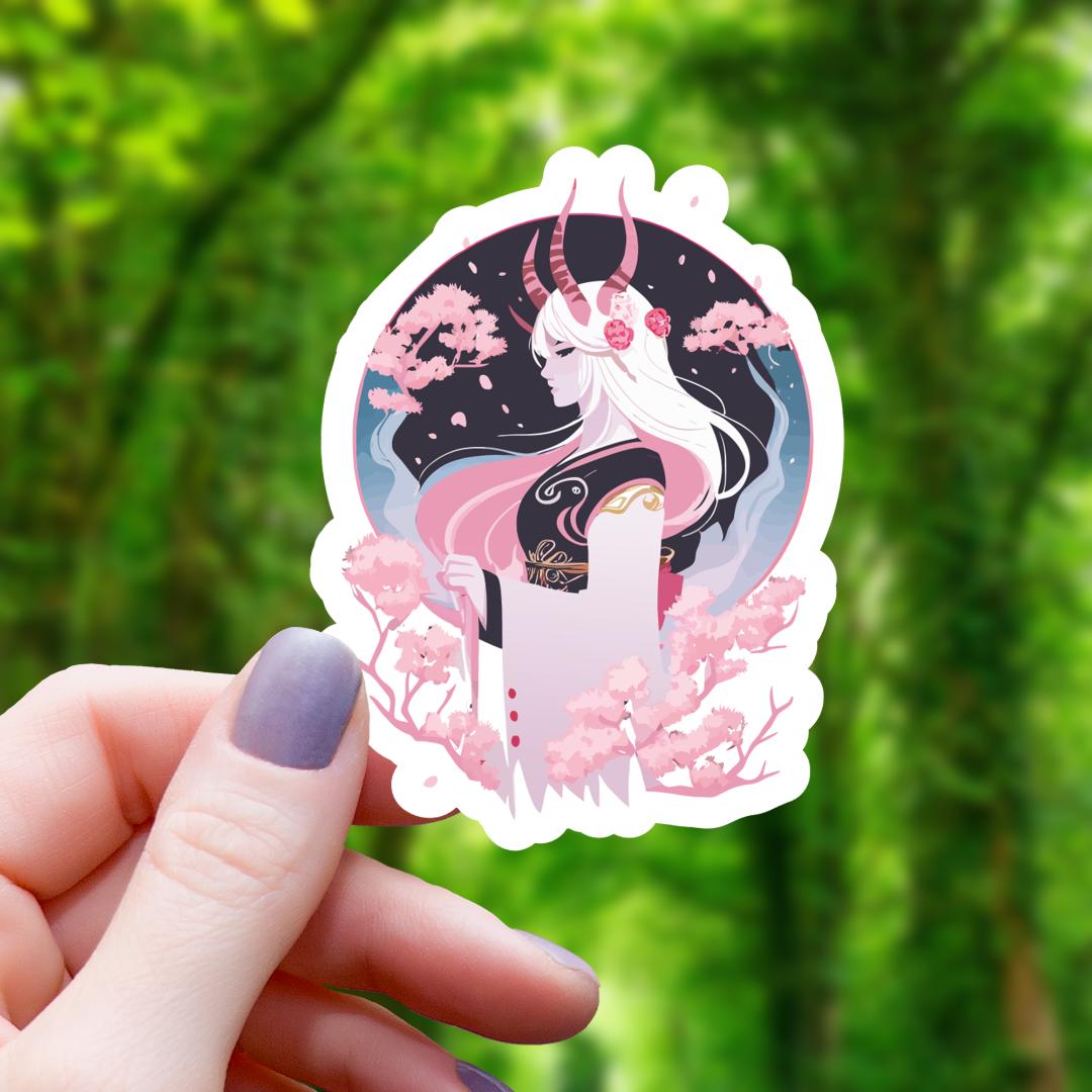 Sakura Demon Anime Sticker - 3" Waterproof Vinyl Decal
