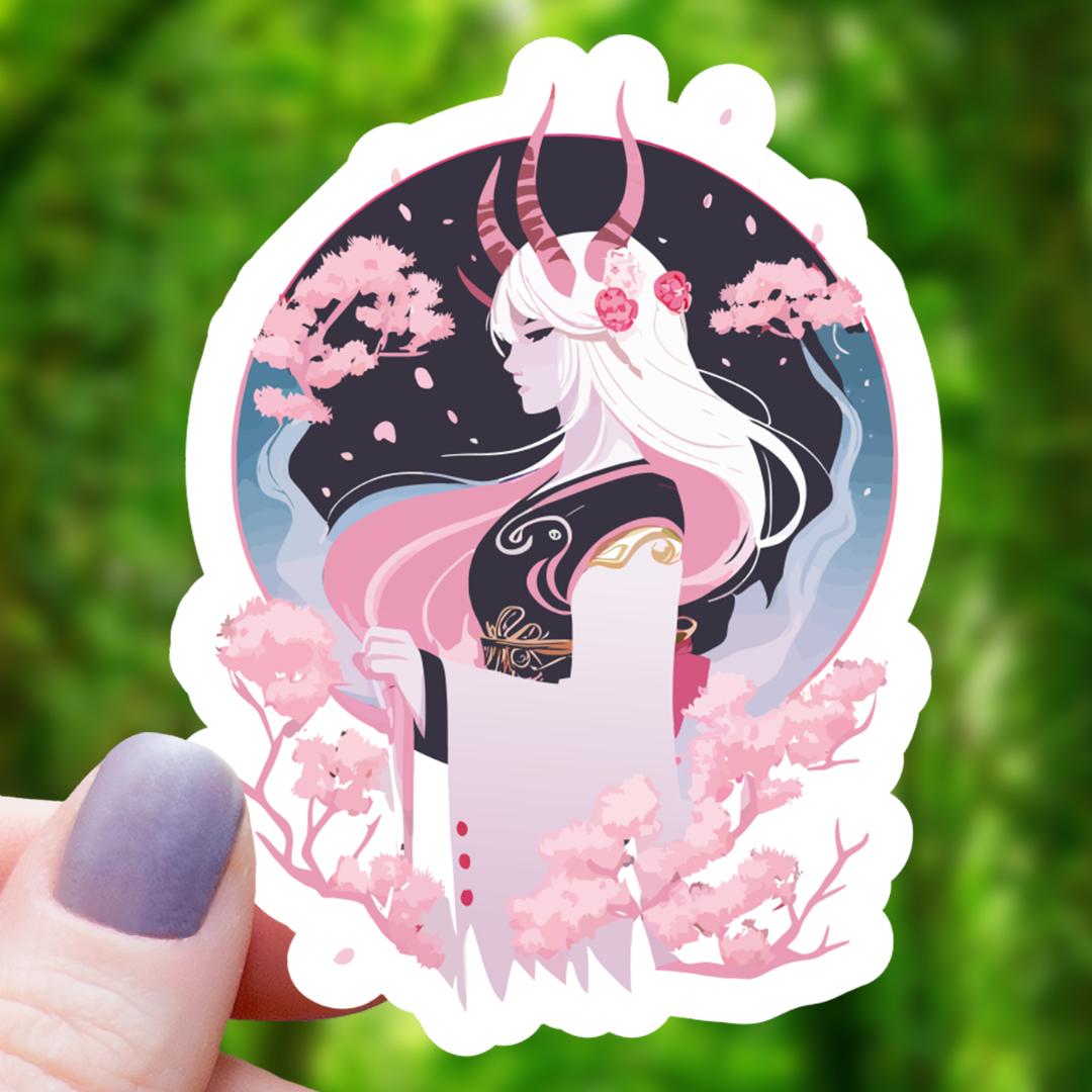 Sakura Demon Anime Sticker - 3" Waterproof Vinyl Decal