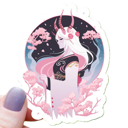 Sakura Demon Anime Sticker - 3" Waterproof Vinyl Decal