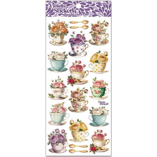Rosie Teatime Stickers - 2 Sticker Sheets for Stationary, Scrapbooking, & More