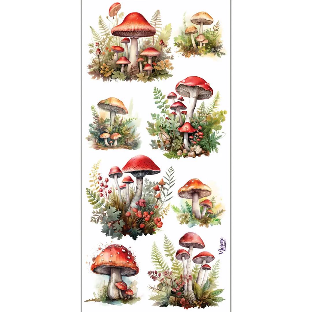 Mushroom Patches Stickers - 2 Sticker Sheets for Stationary, Scrapbooking, & More