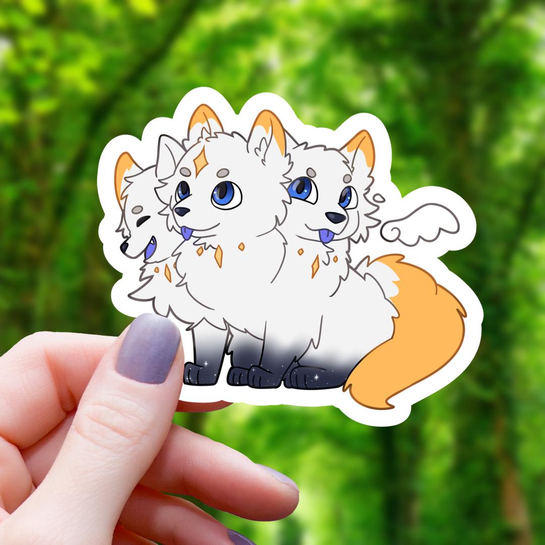 Celestial Cerberus Monster Sticker - 3" Waterproof Vinyl Decal