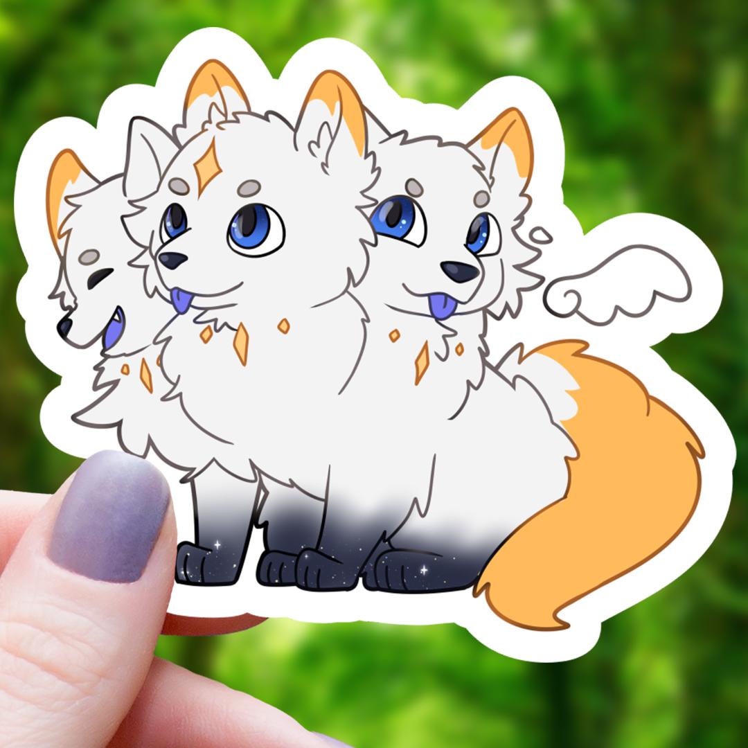 Celestial Cerberus Monster Sticker - 3" Waterproof Vinyl Decal