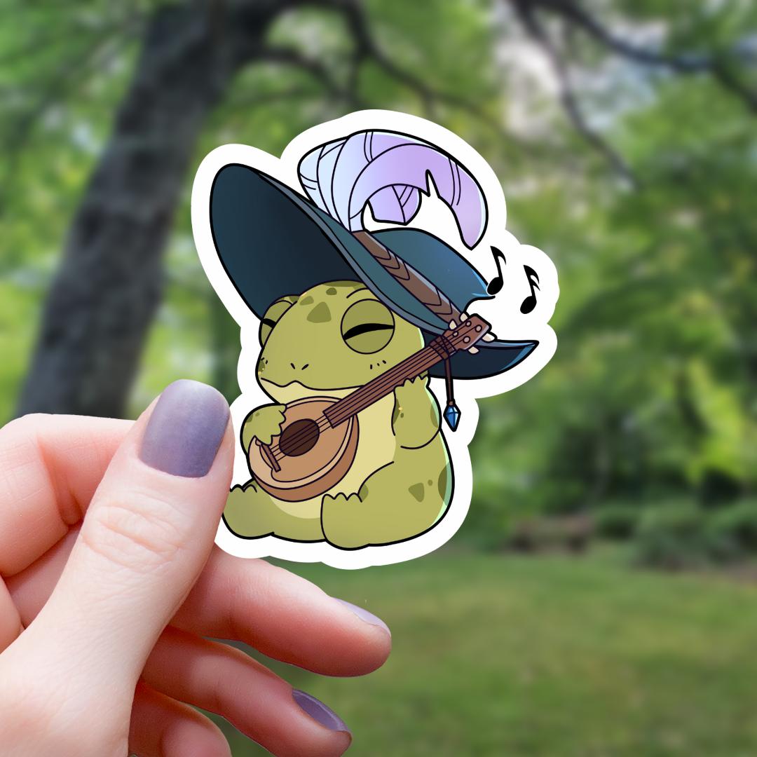 Frog Bard Class RPG Inspired Sticker - 3" Waterproof VInyl Decal