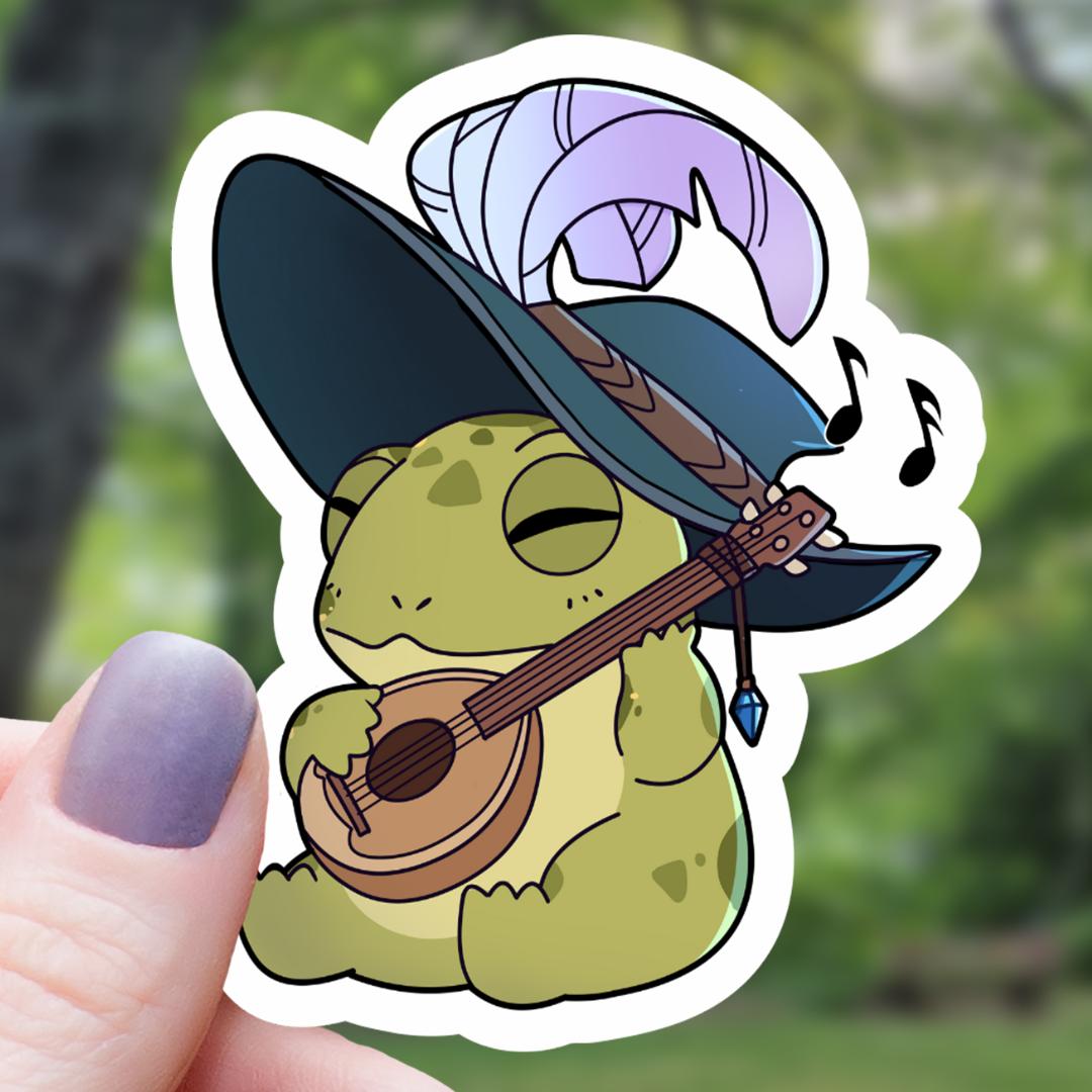 Frog Bard Class RPG Inspired Sticker - 3" Waterproof VInyl Decal