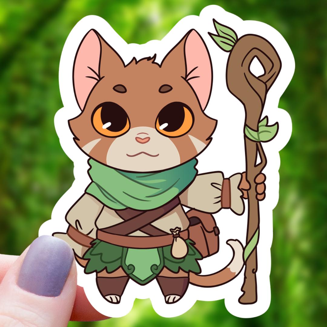 Cat Druid Class RPG Inspired Sticker - 3" Waterproof Vinyl Decal