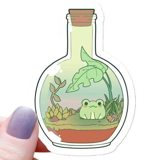 Kawaii Frog in a Bottle Sticker - 3" Waterproof Vinyl Decal