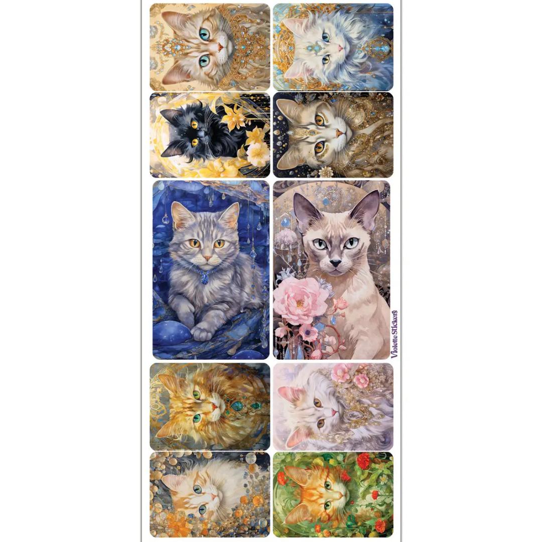 Duchess Cat Stickers - 2 Sticker Sheets for Stationary, Scrapbooking, & More