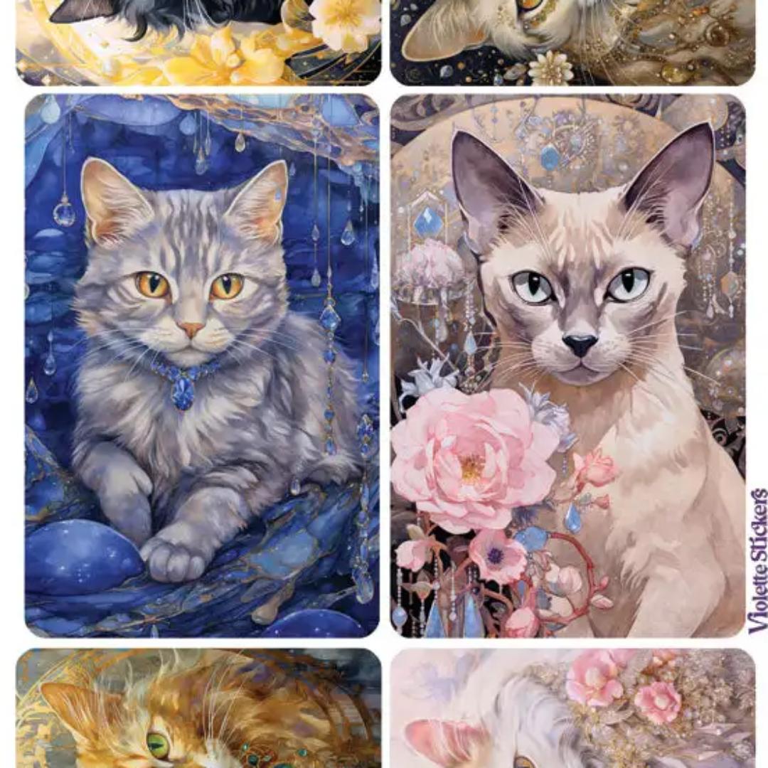 Duchess Cat Stickers - 2 Sticker Sheets for Stationary, Scrapbooking, & More