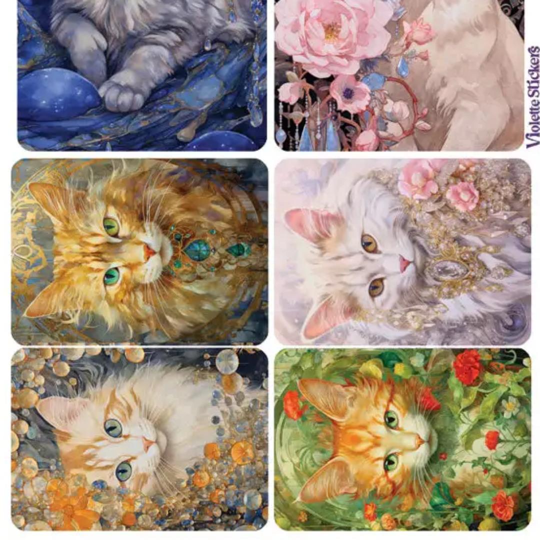 Duchess Cat Stickers - 2 Sticker Sheets for Stationary, Scrapbooking, & More