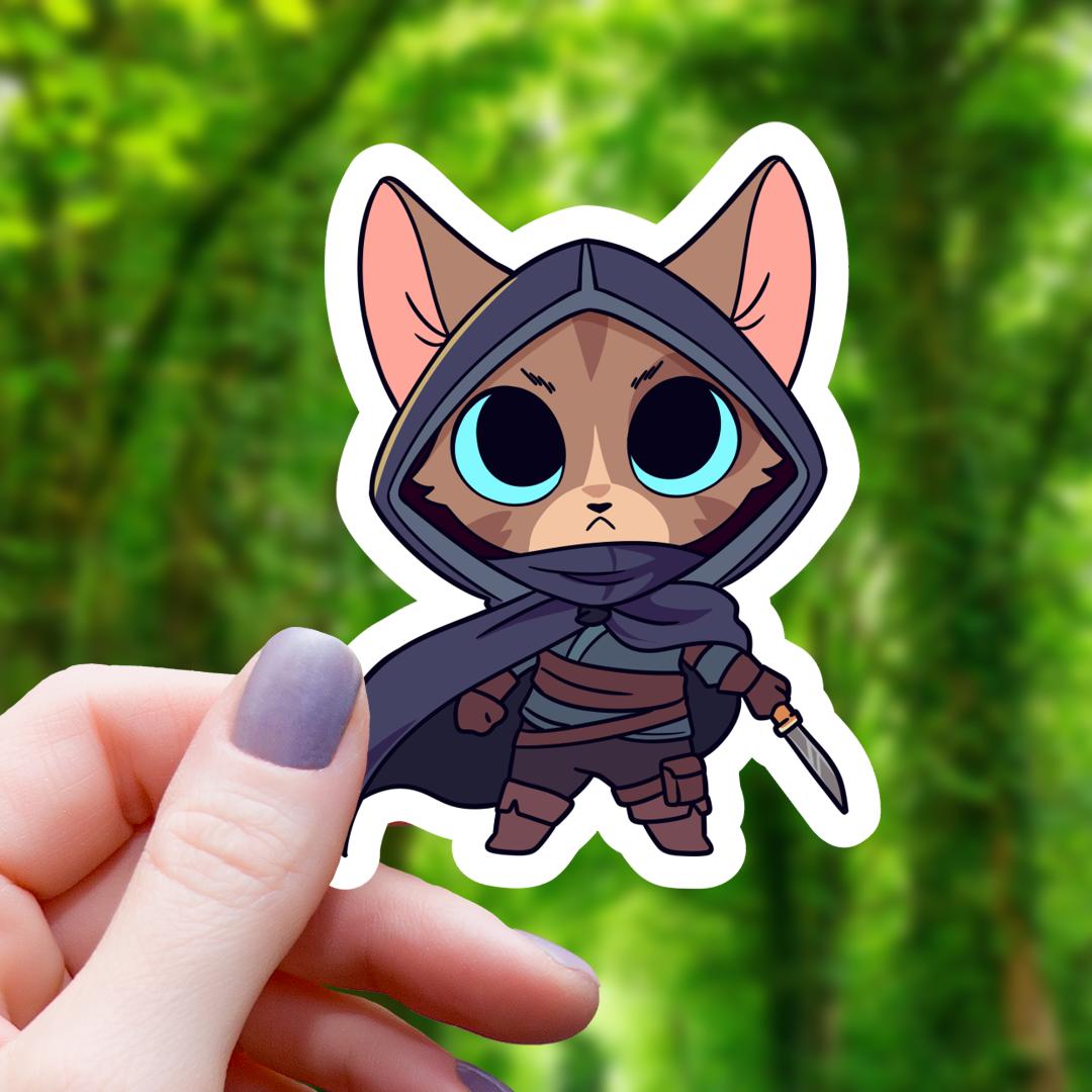 Cat Rogue Class RPG Inspired Sticker - 3" Waterproof Vinyl Decal