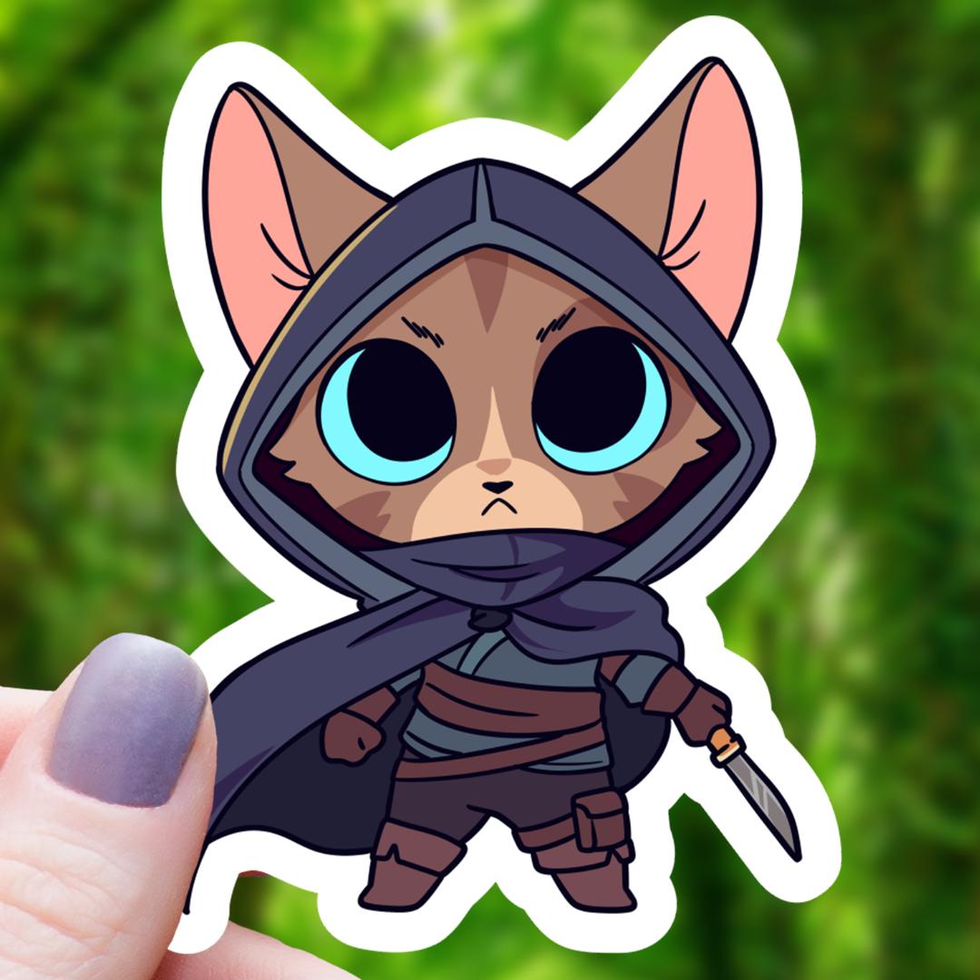 Cat Rogue Class RPG Inspired Sticker - 3" Waterproof Vinyl Decal
