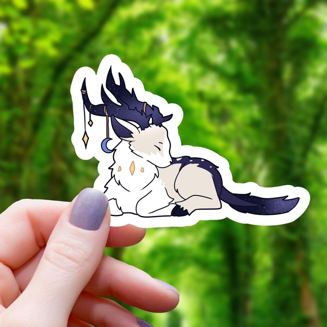 Celestial Deer Monster Sticker - 3" Waterproof Vinyl Decal