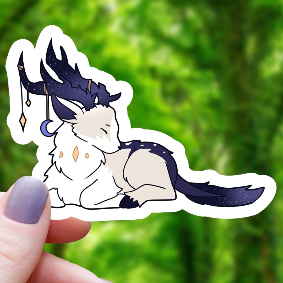 Celestial Deer Monster Sticker - 3" Waterproof Vinyl Decal