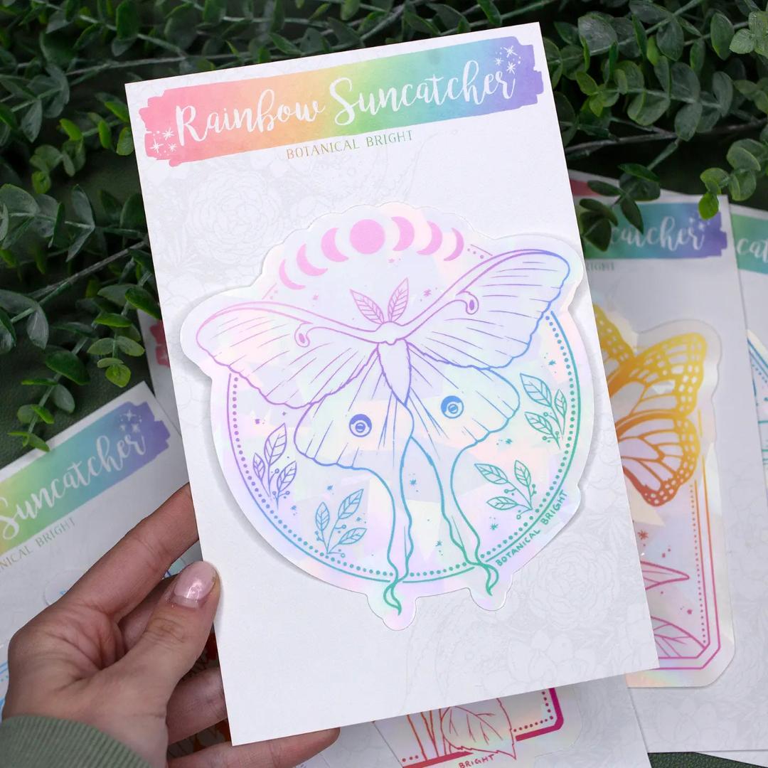 Luna Moth Sun Catcher Rainbow Maker Window Sticker
