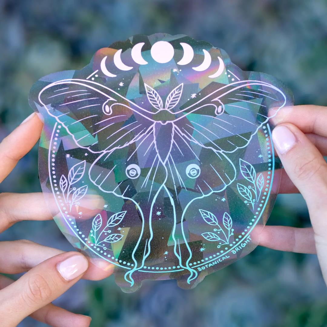 Luna Moth Sun Catcher Rainbow Maker Window Sticker