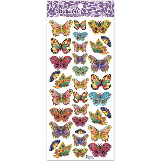 Golden Butterfly Stickers - 2 Sticker Sheets for Stationary, Scrapbooking, & More