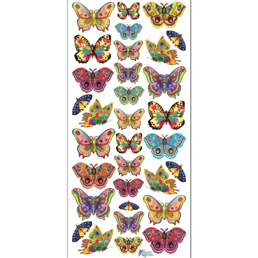 Golden Butterfly Stickers - 2 Sticker Sheets for Stationary, Scrapbooking, & More