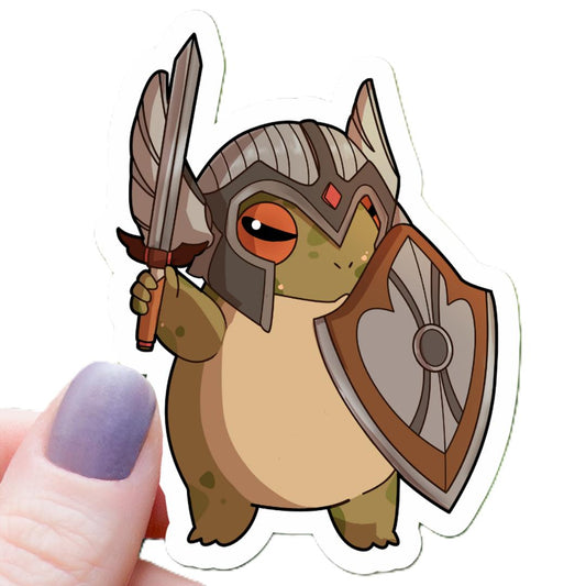 Frog Paladin Class RPG Inspired Sticker - 3" Waterproof Vinyl Decal