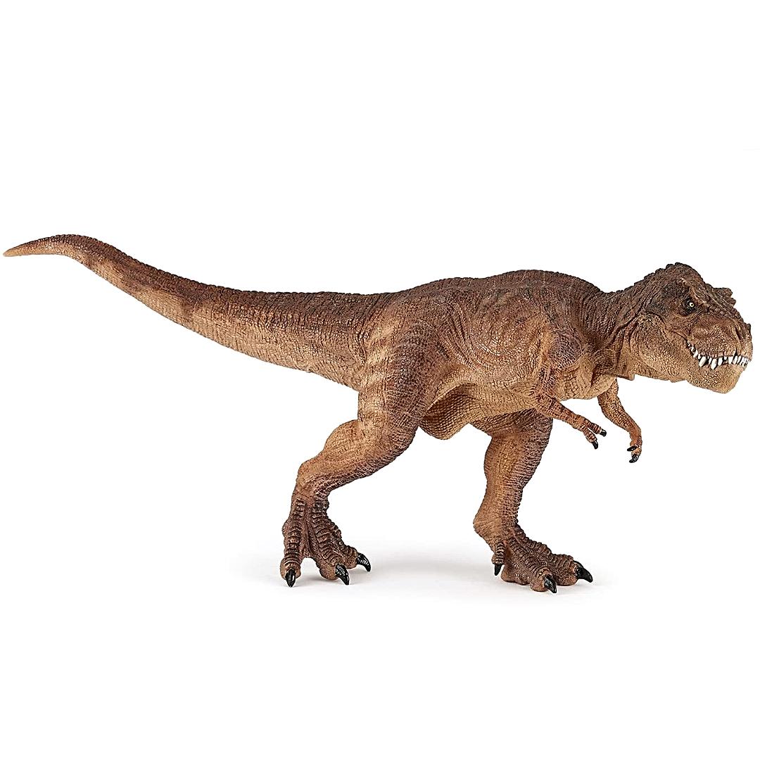 Brown Running T-Rex Dinosaur Figure - Hand Painted & Collectible Toy - Papo 55075