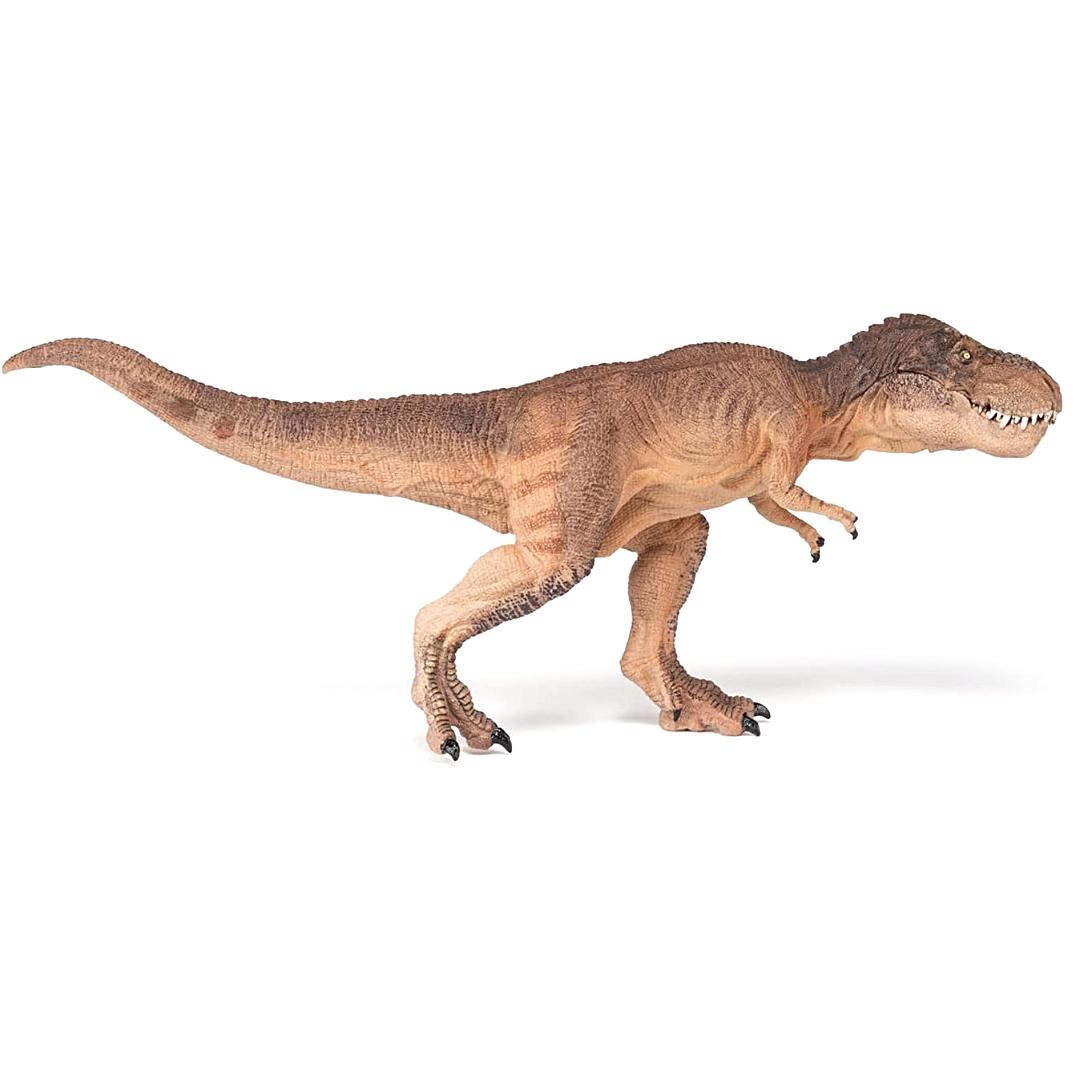 Brown Running T-Rex Dinosaur Figure - Hand Painted & Collectible Toy - Papo 55075