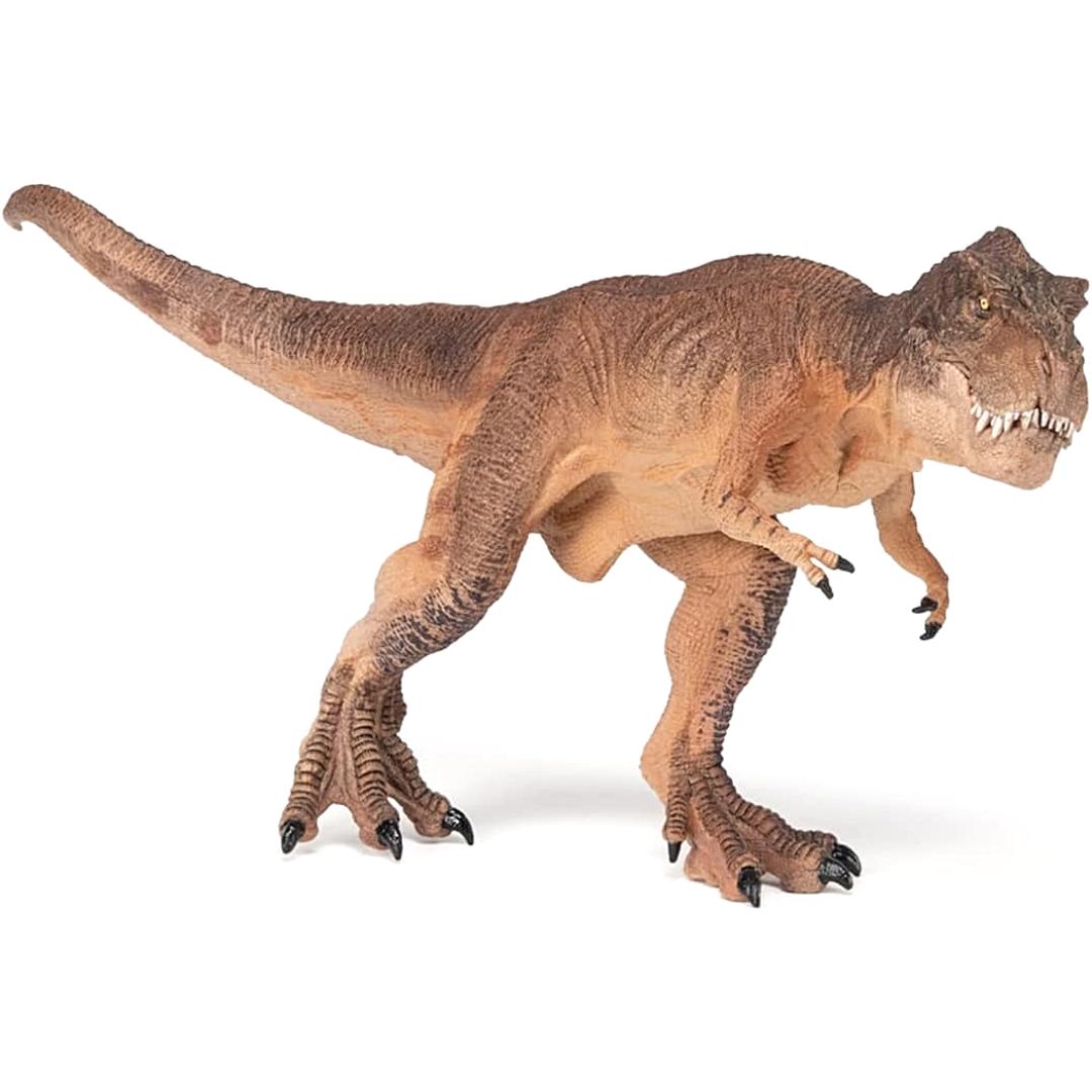 Brown Running T-Rex Dinosaur Figure - Hand Painted & Collectible Toy - Papo 55075