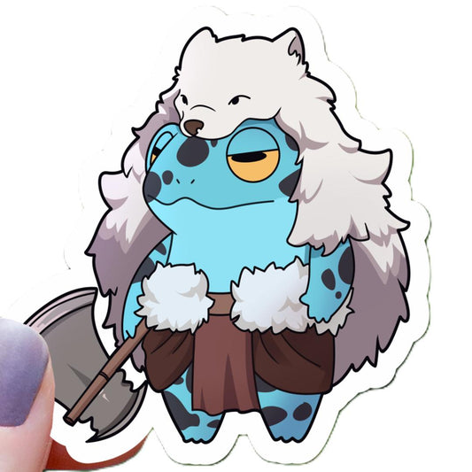 Frog Barbarian Class Tabletop RPG Sticker - 3" Waterproof Vinyl Decal