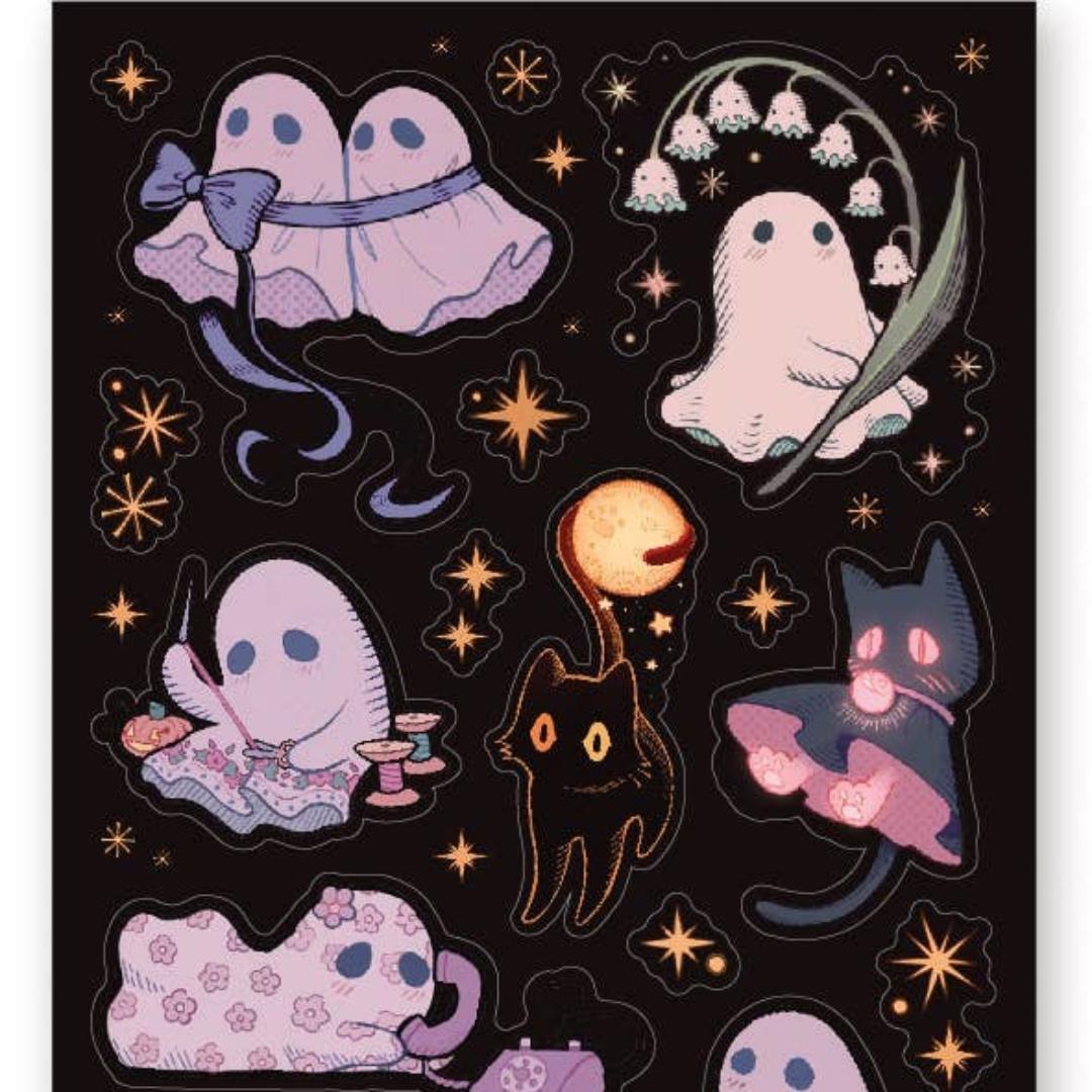 Starlit Ghosties Stickers - Halloween - 1 Spooky Sticker Sheet
