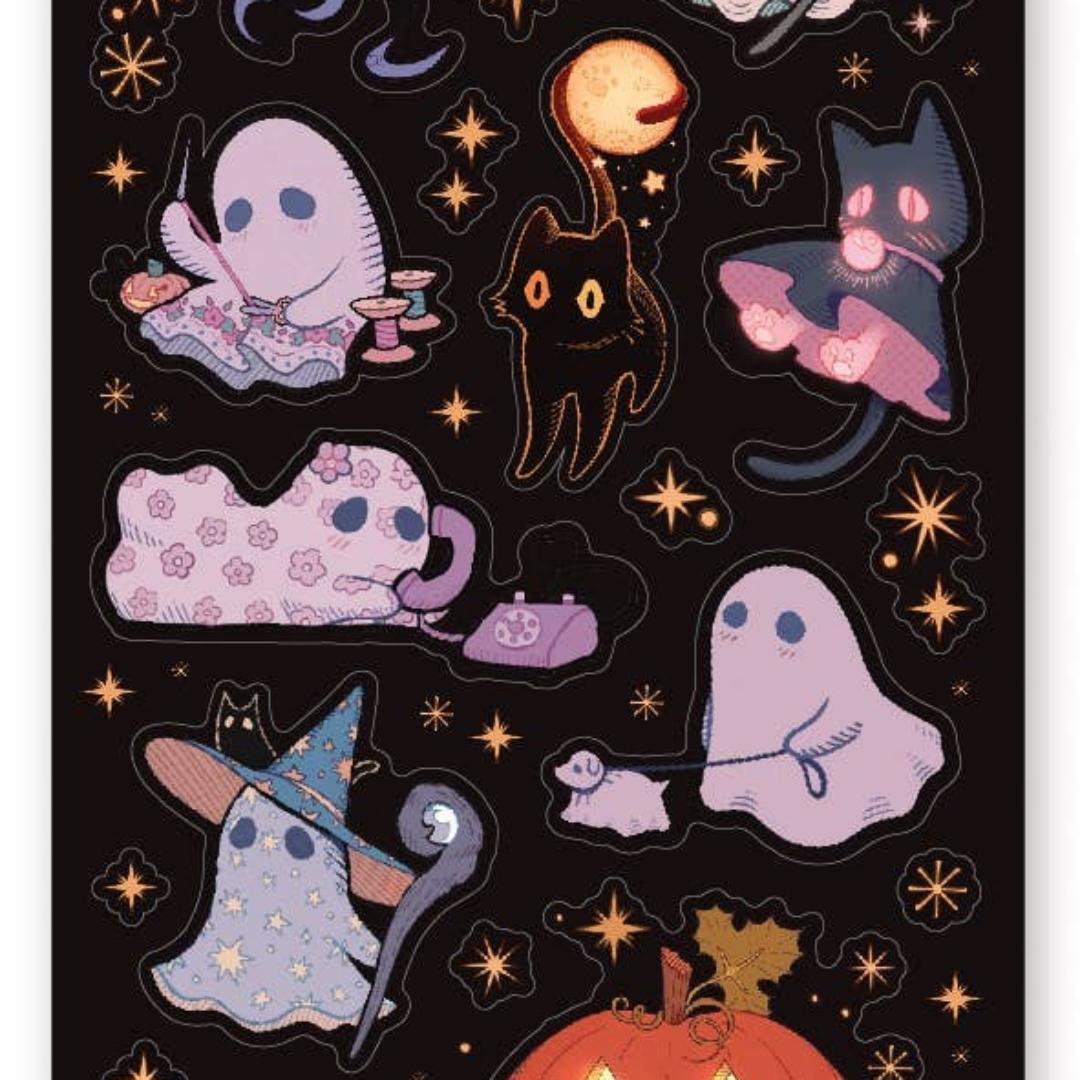 Starlit Ghosties Stickers - Halloween - 1 Spooky Sticker Sheet