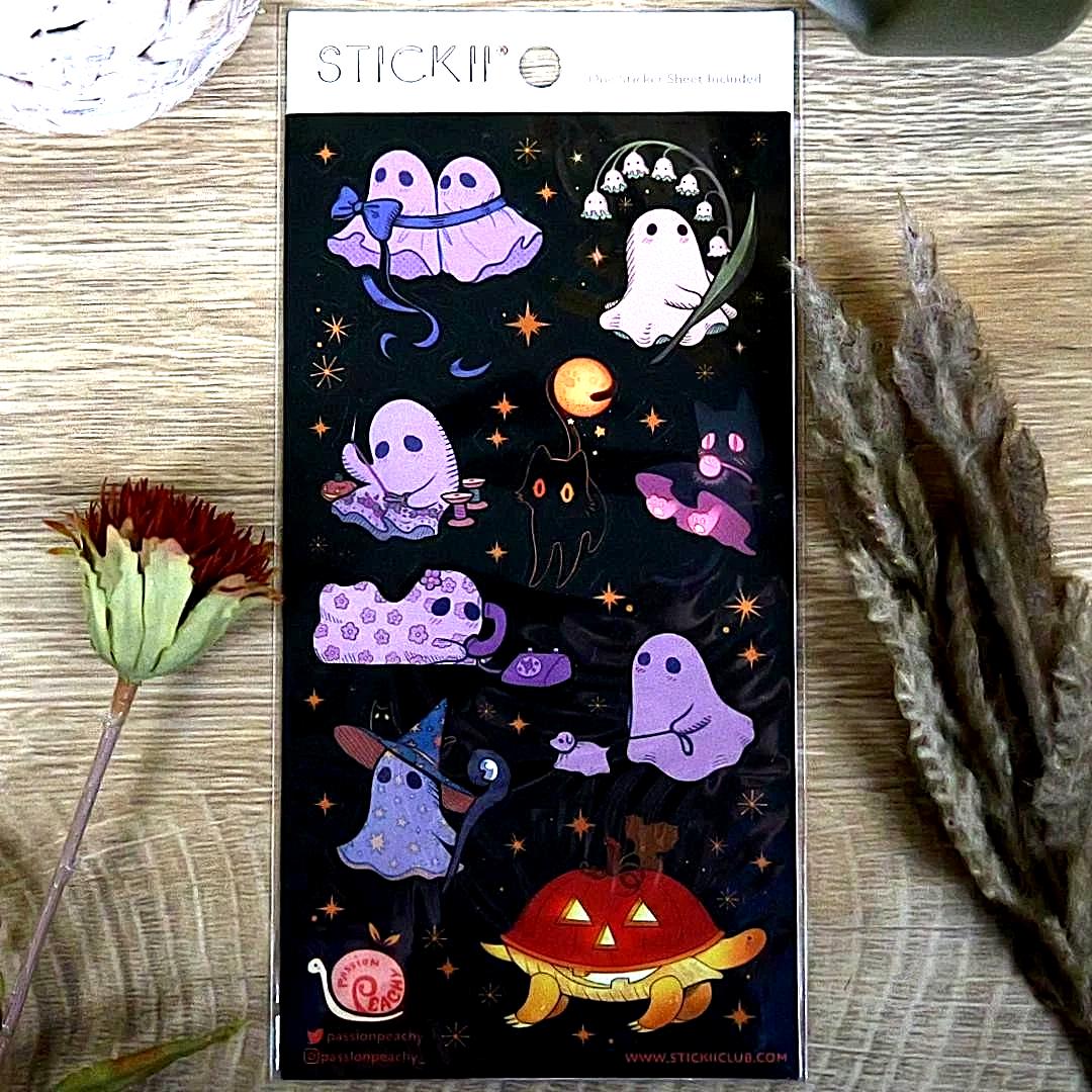 Starlit Ghosties Stickers - Halloween - 1 Spooky Sticker Sheet