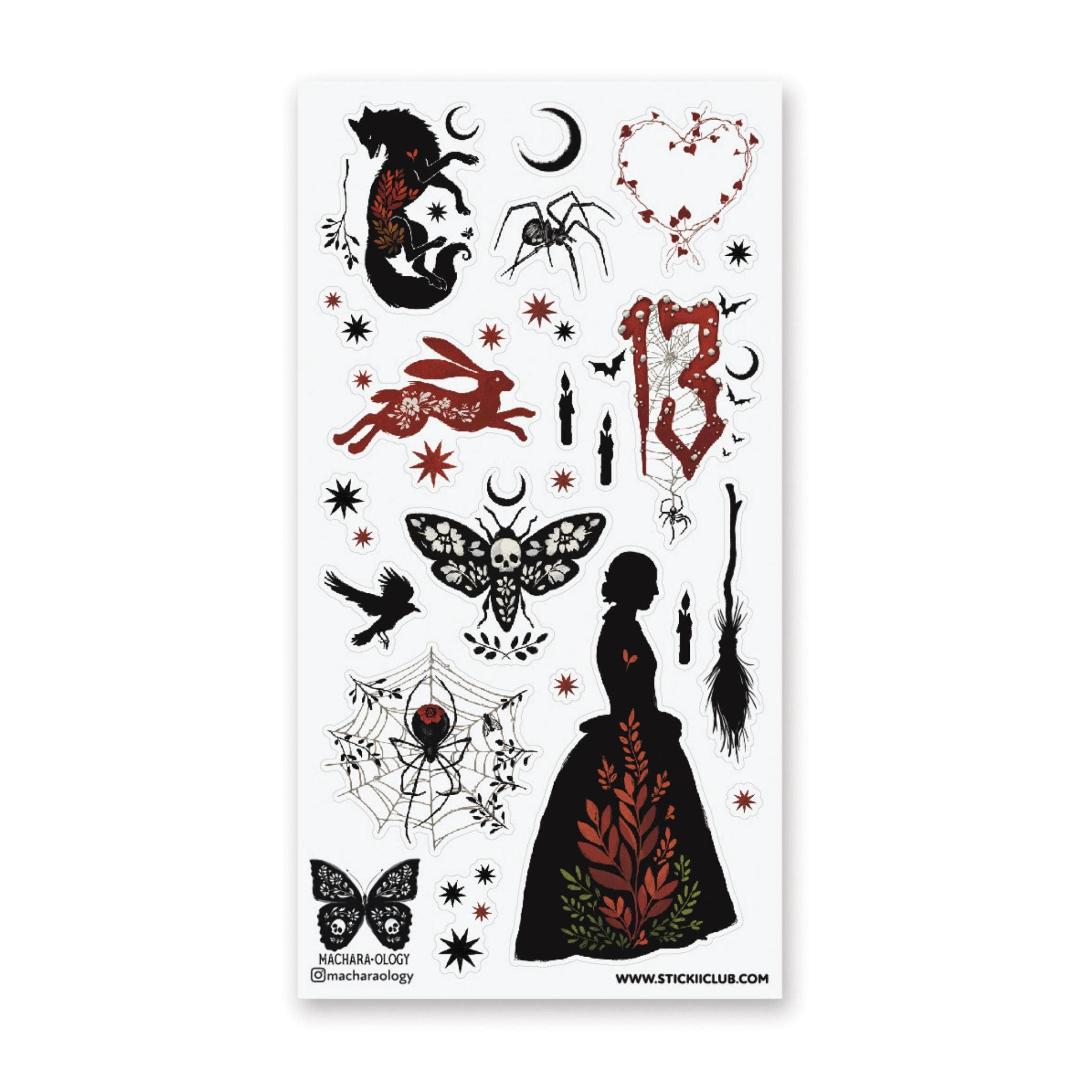 Dark Fairytale Stickers - Halloween & Goth - 1 Spooky Sticker Sheet