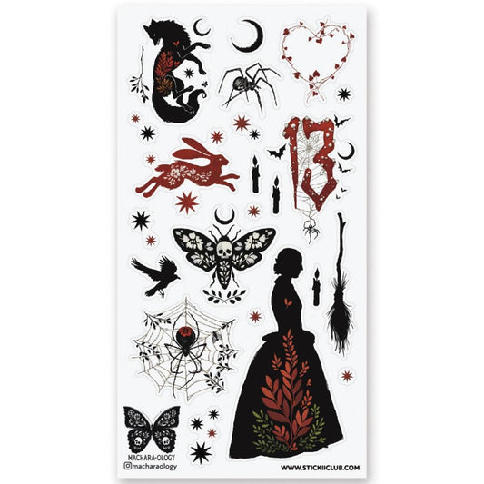 Dark Fairytale Stickers - Halloween & Goth - 1 Spooky Sticker Sheet