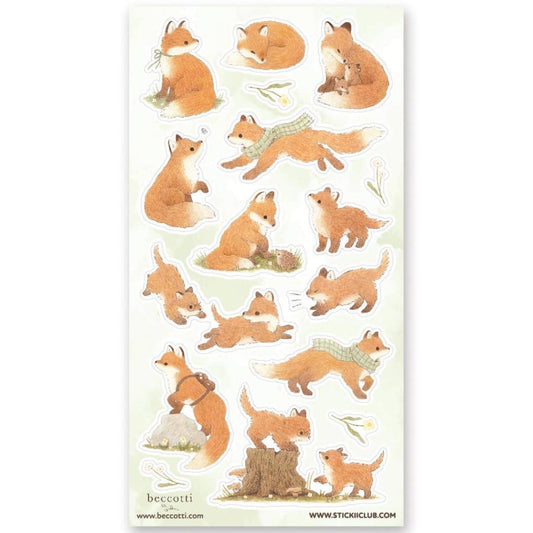 Lovely Little Foxes Stickers - 1 Winter Sticker Sheet Sheet