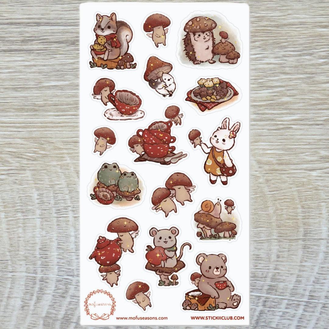 Forest Friends Stickers - Animal, Mushroom, & Nature Sticker Sheet