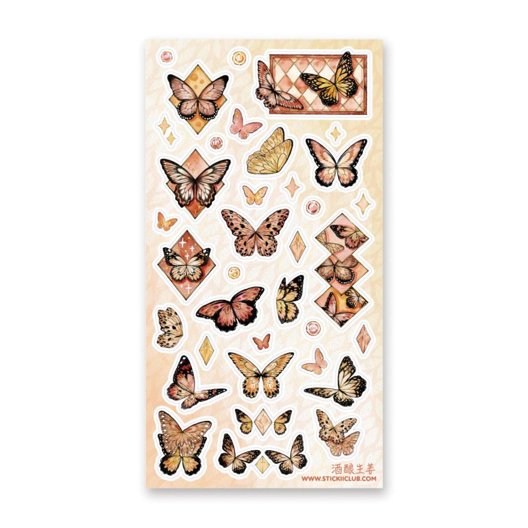 Butterfly Beauties Stickers - 1 Sticker Sheet for Scrapbooks, Diaries, & Crafts