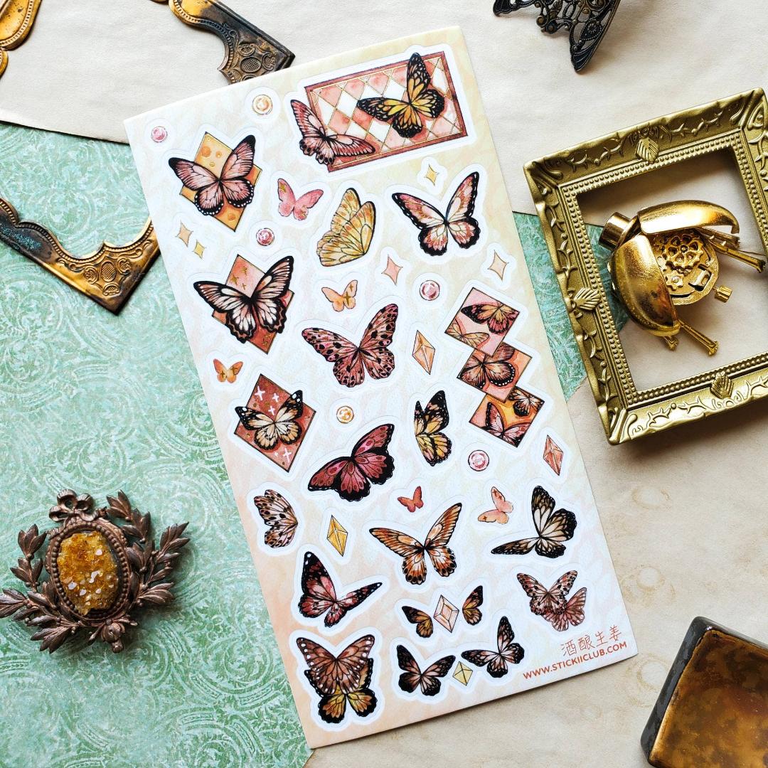 Butterfly Beauties Stickers - 1 Sticker Sheet for Scrapbooks, Diaries, & Crafts