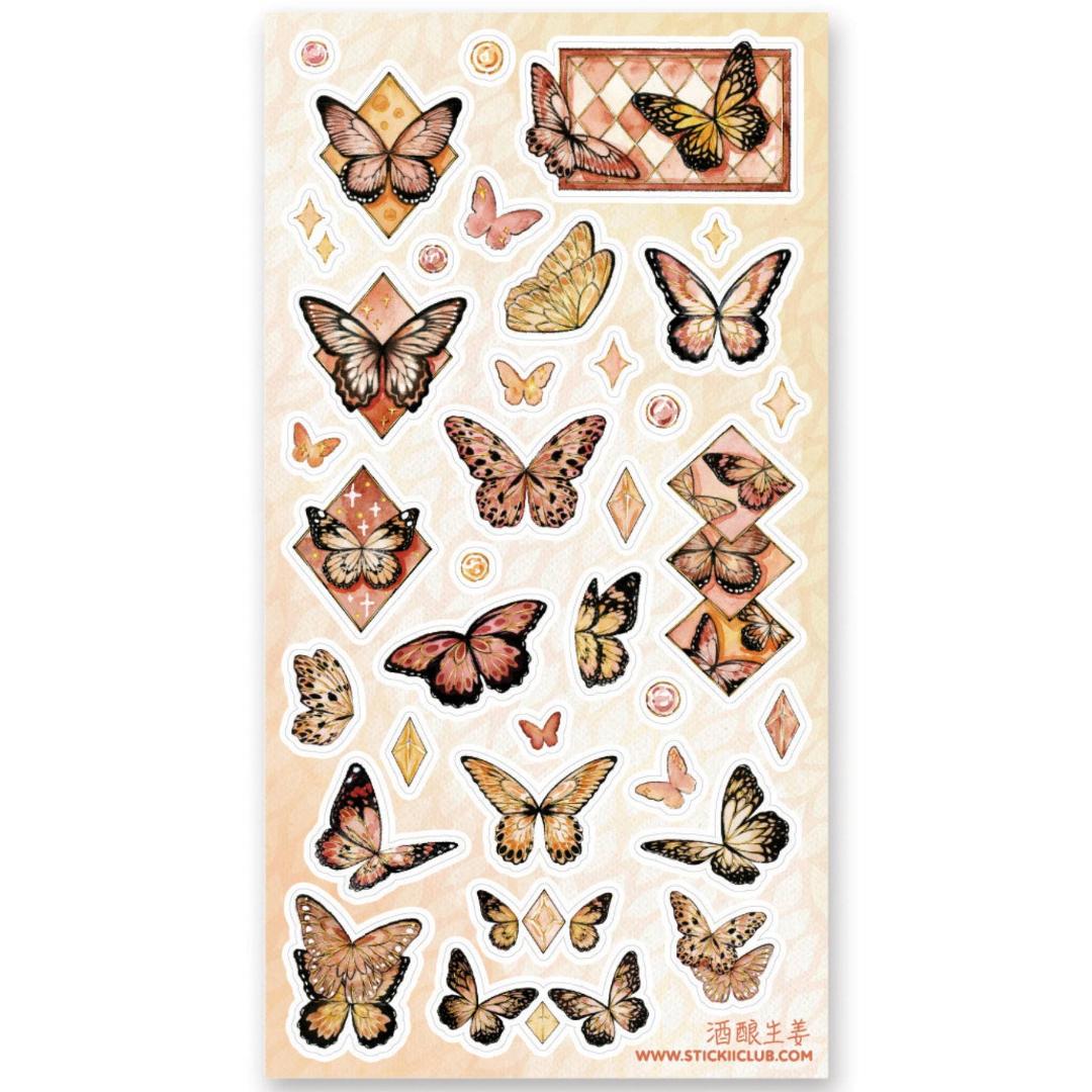 Butterfly Beauties Stickers - 1 Sticker Sheet for Scrapbooks, Diaries, & Crafts