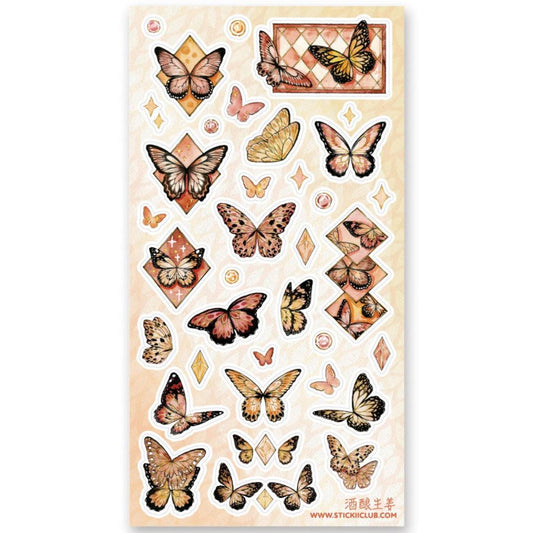 Butterfly Beauties Stickers - 1 Sticker Sheet for Scrapbooks, Diaries, & Crafts