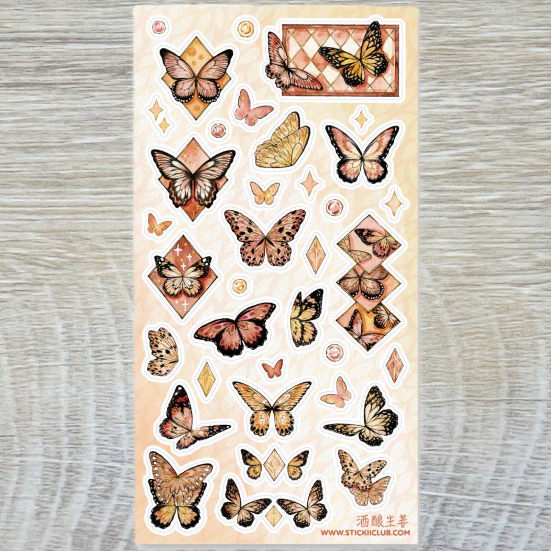 Butterfly Beauties Stickers - 1 Sticker Sheet for Scrapbooks, Diaries, & Crafts